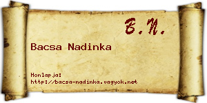 Bacsa Nadinka névjegykártya